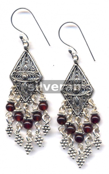 2x BRIGHT STERLING SILVER FILIGREE CHANDELIER EARRINGS CONNECTOR 19mm #2400 