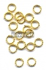 Gold Vermeil Silver Twisted Jump Ring - Closed