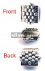 Silver Barrel Leather Crimp Bead