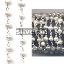 Sterling Silver Handcrafted Fancy Chain With Pearl